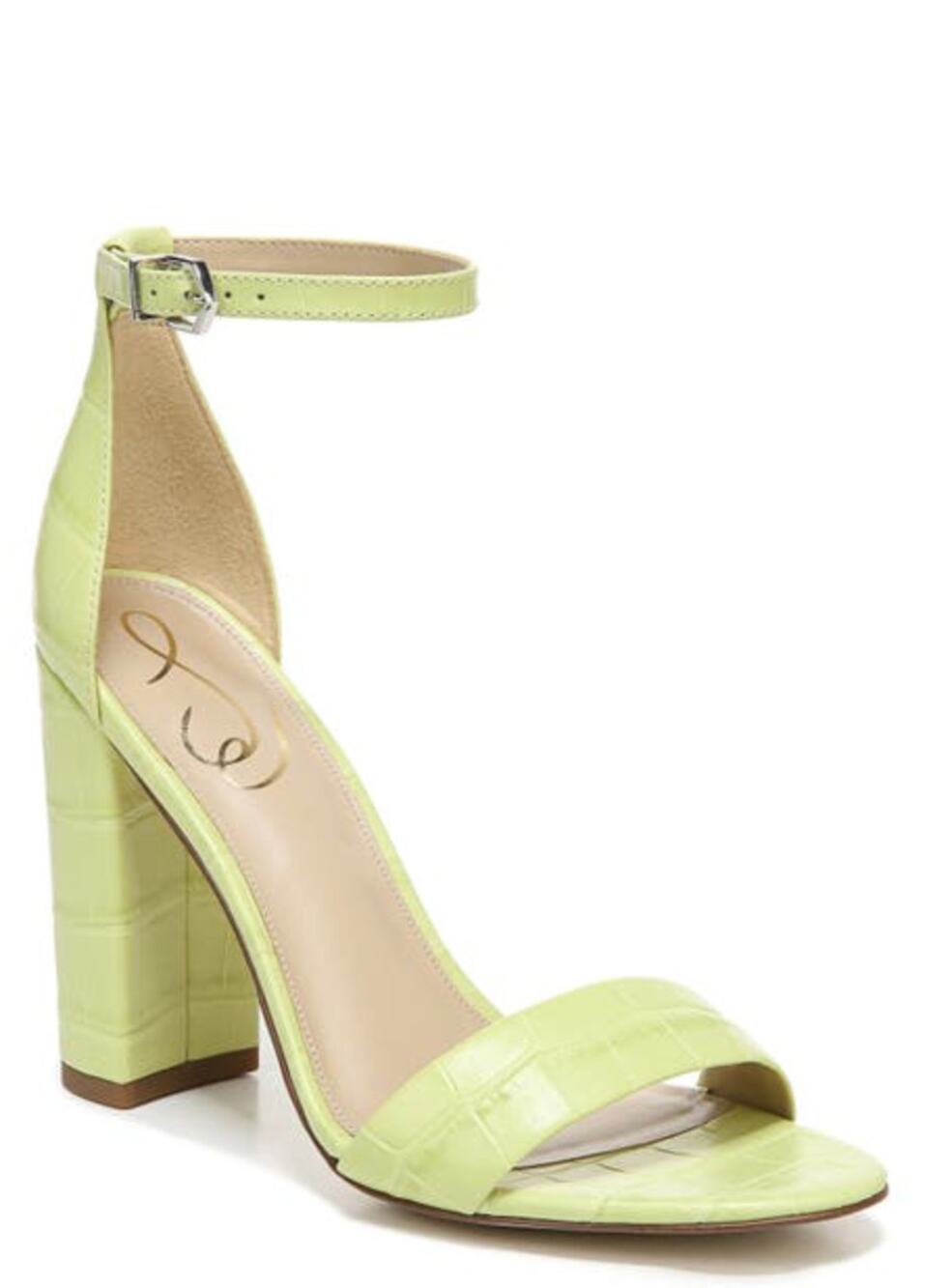 SAM EDELMAN Womens Yaro Dress Sandals Size 9.5M Kiwi Green Leather Heel NWOB